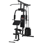 HOMCOM Stazione Fitness Multifunzione per Allenamento a Casa e Professionale in Acciaio, 148x108x207 cm, Nero