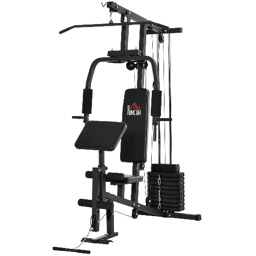 HOMCOM-Stazione-Fitness-Multifunzione-per-Allenamento-a-Casa-e-Professionale-in-Acciaio-148x108x207-cm-Nero