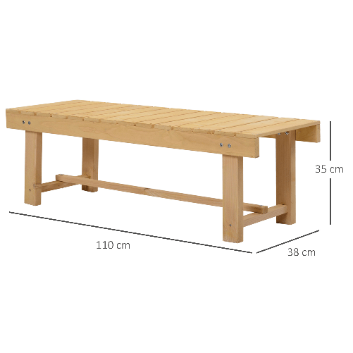 Outsunny-Panchina-da-Esterni-Impermeabile-2-Posti-in-Legno-di-Abete-110x38x35cm