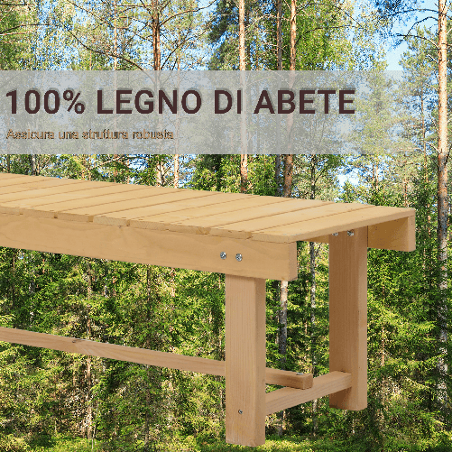 Outsunny-Panchina-da-Esterni-Impermeabile-2-Posti-in-Legno-di-Abete-110x38x35cm