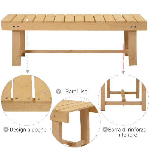 Outsunny-Panchina-da-Esterni-Impermeabile-2-Posti-in-Legno-di-Abete-110x38x35cm