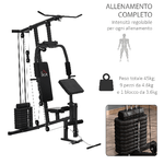 HOMCOM-Stazione-Fitness-Multifunzione-per-Allenamento-a-Casa-e-Professionale-in-Acciaio-148x108x207-cm-Nero