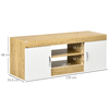 HOMCOM-Mobile-TV-in-Truciolato-con-2-Armadietti-con-Ante-e-2-Ripiani-Aperti-130x39-6x48-cm