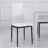 HOMCOM-Set-4-Sedie-Imbottite-per-Soggiorno-o-Sala-da-Pranzo-Sedie-da-Cucina-Moderne-in-Metallo-e-Tessuto-Bianco