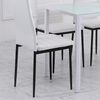 HOMCOM-Set-4-Sedie-Imbottite-per-Soggiorno-o-Sala-da-Pranzo-Sedie-da-Cucina-Moderne-in-Metallo-e-Tessuto-Bianco