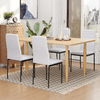 HOMCOM-Set-4-Sedie-Imbottite-per-Soggiorno-o-Sala-da-Pranzo-Sedie-da-Cucina-Moderne-in-Metallo-e-Tessuto-Bianco