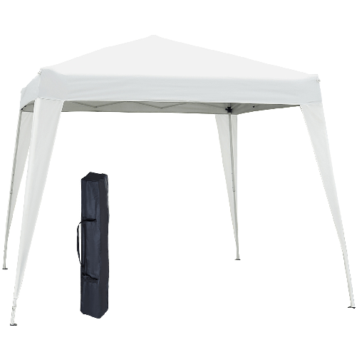 Outsunny-Gazebo-Pieghevole-da-Giardino-2-4x2-4m-con-Struttura-in-Acciaio-e-Corde-Antivento-Bianco