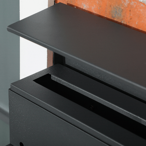 HOMCOM-Cassetta-Postale-in-Acciaio-Zincato-con-Portagiornali-e-2-Chiavi-di-Sicurezza-37x10-5x37-cm-Grigio