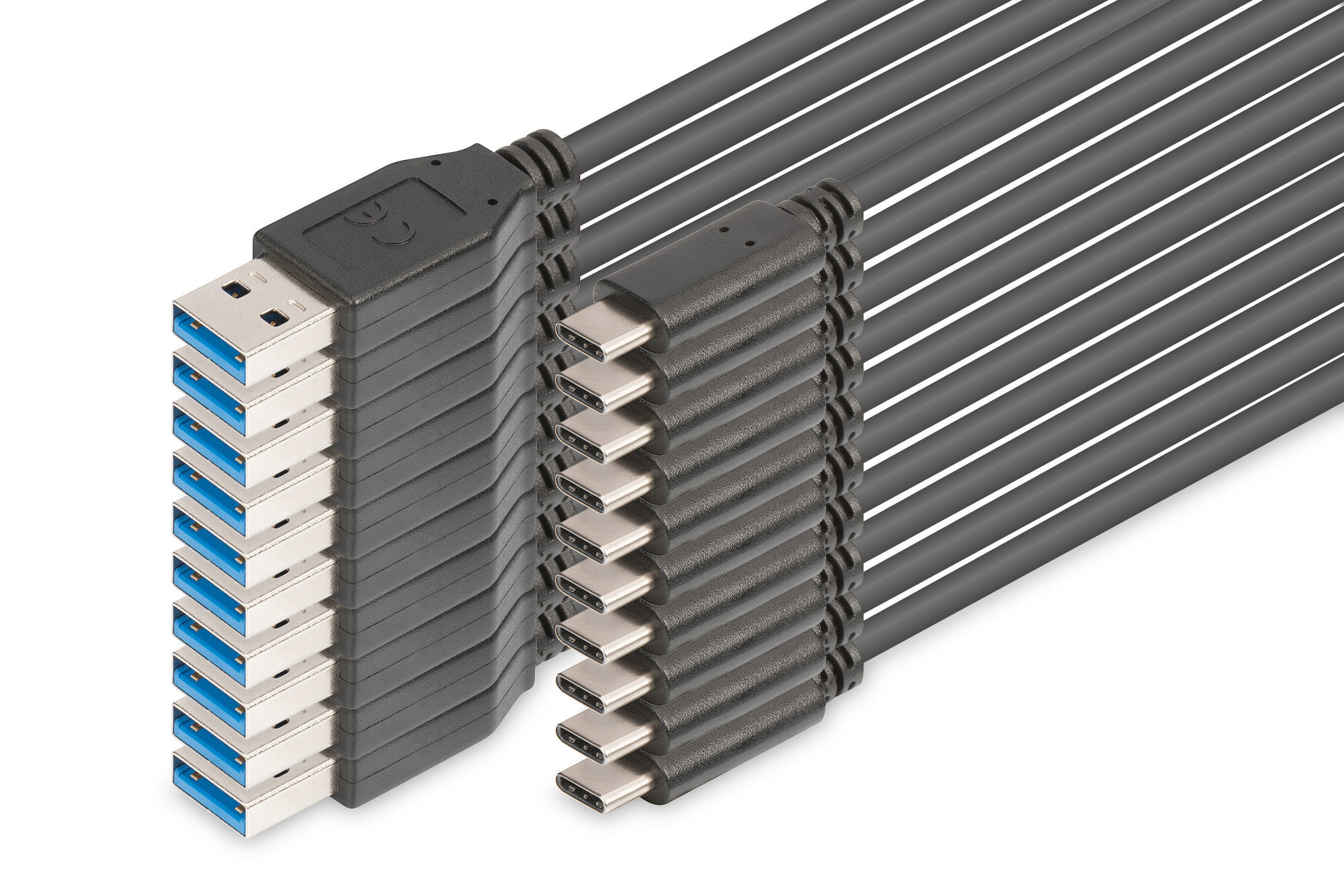 Digitus CONFEZIONE 10 CAVI USB 2.0 TIPO-C - A 1.8 mT 3A COLORE NERO DIGITUS