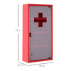 HOMCOM-Cassetta-Porta-Medicine-Armadietto-Medicinali-4-Livelli-Porta-in-Vetro-60-30-12cm-Rosso