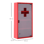HOMCOM-Cassetta-Porta-Medicine-Armadietto-Medicinali-4-Livelli-Porta-in-Vetro-60-30-12cm-Rosso