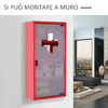 HOMCOM-Cassetta-Porta-Medicine-Armadietto-Medicinali-4-Livelli-Porta-in-Vetro-60-30-12cm-Rosso