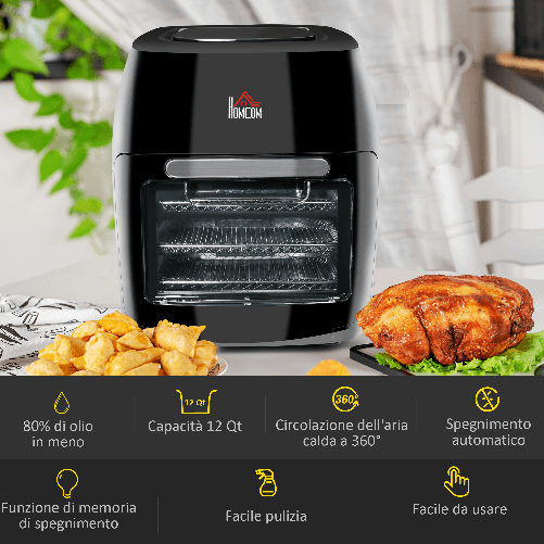HOMCOM-Friggitrice-ad-Aria-8-in-1-da-11-Litri-1800W-con-Accessori-e-Schermo-LED-32x35-6x37-9-cm-Nera