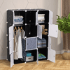 HOMCOM-Armadio-Guardaroba-Modulare-Cubi-Salvaspazio-da-Casa-Bianco-e-Nero-in-PP-111-x-47-x-145-cm