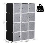 HOMCOM-Armadio-Guardaroba-Modulare-Cubi-Salvaspazio-da-Casa-Bianco-e-Nero-in-PP-111-x-47-x-145-cm