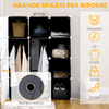 HOMCOM-Armadio-Guardaroba-Modulare-Cubi-Salvaspazio-da-Casa-Bianco-e-Nero-in-PP-111-x-47-x-145-cm