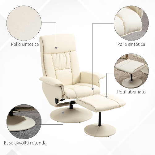 HOMCOM-Poltrona-Relax-Reclinabile-fino-135--con-Seduta-Girevole-e-Pouf-Poggiapiedi-80x69x110cm-Crema