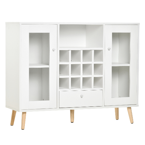 HOMCOM-Credenza-Moderna-da-Cucina-con-Cantinetta-Vini-12-Bottiglie-Cassetto-e-Armadietti-in-Legno-100x33x80cm-Bianco