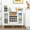 HOMCOM-Credenza-Moderna-da-Cucina-con-Cantinetta-Vini-12-Bottiglie-Cassetto-e-Armadietti-in-Legno-100x33x80cm-Bianco