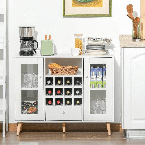 HOMCOM-Credenza-Moderna-da-Cucina-con-Cantinetta-Vini-12-Bottiglie-Cassetto-e-Armadietti-in-Legno-100x33x80cm-Bianco