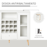 HOMCOM-Credenza-Moderna-da-Cucina-con-Cantinetta-Vini-12-Bottiglie-Cassetto-e-Armadietti-in-Legno-100x33x80cm-Bianco