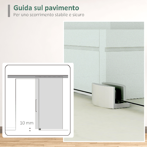 HOMCOM-Porta-Scorrevole-Interna-in-Vetro-Smerigliato-con-Binario-B1-e-Maniglia-per-Bagno-Cucina-Studio-Vetro-205x-775x-08cm