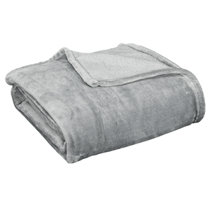 HOMCOM Coperta in Flanella 330 GSM Reversibile per uso Interno ed Esterno, 203x152x0.5 cm, Grigio