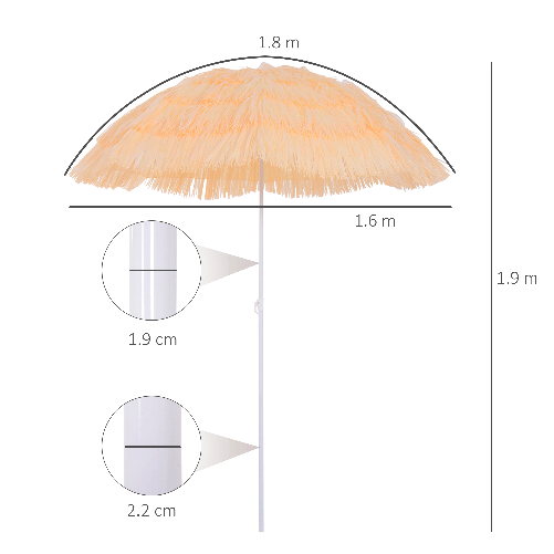 Outsunny-Ombrellone-da-Spiaggia-a-8-Stecche-con-Palo-Inclinabile-in-Poliestere-e-Metallo-1-6x2-m-Beige