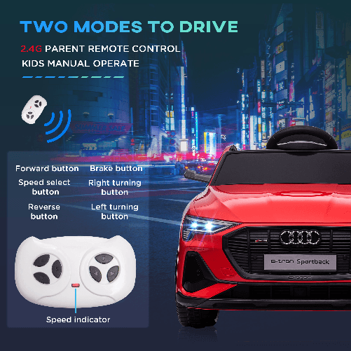 HOMCOM-Macchina-Elettrica-per-Bambini-12V-con-Telecomando-Velocita-3-8km-h-Luci-e-Musica-Eta-3-5-Anni-Rosso