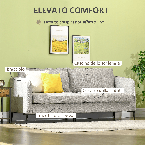 HOMCOM-Divano-3-Posti-in-Tessuto-Grigio-con-5-Piedini-e-Doghe-193x78x71cm