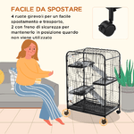 PawHut-Gabbia-per-Piccoli-Animali-e-Piccoli-Roditori-con-Ruote-3-Rampe-e-3-Piattaforme-Ciotola-e-Bottiglia-61x44-5x95cm-Nero