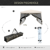 Outsunny-Gazebo-da-Giardino-3x3m-con-Zanzariera-Acciaio-e-Tessuto-Oxford-Cachi