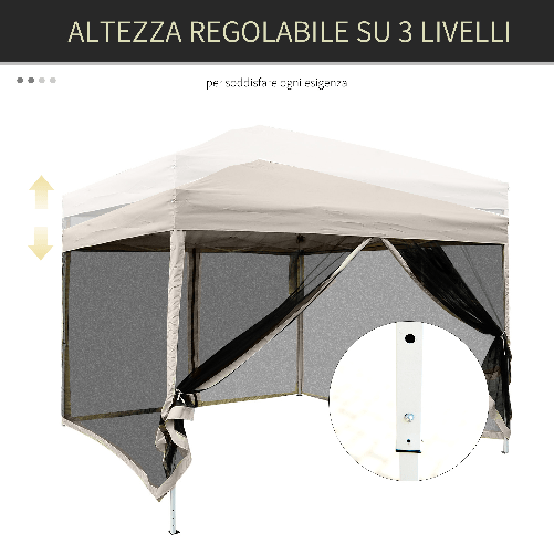 Outsunny-Gazebo-da-Giardino-3x3m-con-Zanzariera-Acciaio-e-Tessuto-Oxford-Cachi