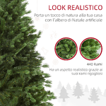 HOMCOM-Albero-di-Natale-Artificiale-da-150cm-con-440-Rami-Base-Pieghevole-e-Rimovibile