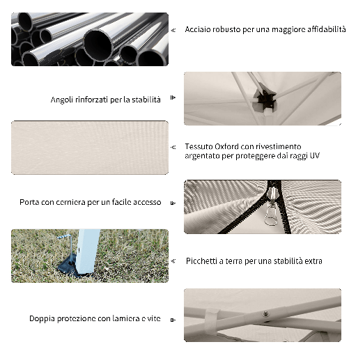 Outsunny-Gazebo-da-Giardino-3x3m-con-Zanzariera-Acciaio-e-Tessuto-Oxford-Cachi
