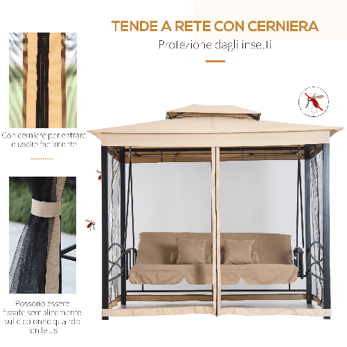 Outsunny-Dondolo-da-Giardino-3-Posti-Lettino-e-Gazebo-Design-3-in-1-con-Tettuccio-256x172x248cm-Beige