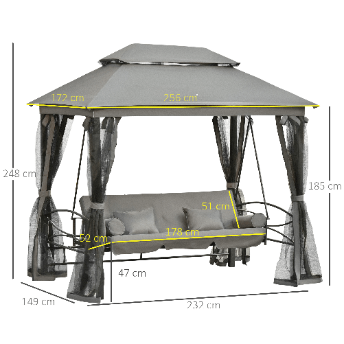 Outsunny-Dondolo-da-Giardino-3-Posti-Lettino-e-Gazebo-Design-3-in-1-con-Tettuccio-256x172x248-cm-Grigio-Scuro