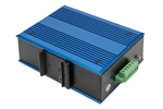 DIGITUS-Switch-di-rete-PoE---9-porte-Fast-Ethernet---8x-RJ45---1x-porta-SFP---Non-gestito---10-100-Mbps---Montaggio-su-guida-DIN-e-a-parete---IP40---Serie-industriale---Blu