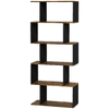 HOMCOM-Libreria-Moderna-Asimmetrica-a-Parete-con-5-Ripiani-in-Legno-70x29-5x163cm-Marrone-Rustico