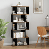 HOMCOM-Libreria-Moderna-Asimmetrica-a-Parete-con-5-Ripiani-in-Legno-70x29-5x163cm-Marrone-Rustico