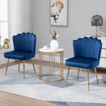HOMCOM-Set-2-Sedie-Moderne-e-Imbottite-per-Salotto-o-Soggiorno-con-Rivestimento-Effetto-Vellutato-57x58x88cm-Blu
