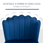 HOMCOM-Set-2-Sedie-Moderne-e-Imbottite-per-Salotto-o-Soggiorno-con-Rivestimento-Effetto-Vellutato-57x58x88cm-Blu