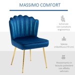 HOMCOM-Set-2-Sedie-Moderne-e-Imbottite-per-Salotto-o-Soggiorno-con-Rivestimento-Effetto-Vellutato-57x58x88cm-Blu