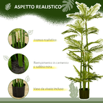 HOMCOM-Pianta-Artificiale-di-Palma-da-140-cm-a-45-Foglie-e-5-Rami-con-Vaso--15x12-cm-per-Interni-ed-Esterni-Verde