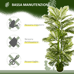 HOMCOM-Pianta-Artificiale-di-Palma-da-140-cm-a-45-Foglie-e-5-Rami-con-Vaso--15x12-cm-per-Interni-ed-Esterni-Verde