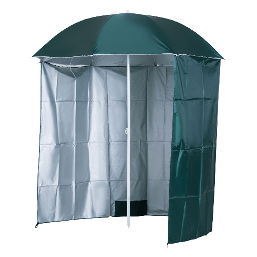 Outsunny-Ombrellone-da-Spiaggia-e-da-Giardino-2x2-m-con-Tenda-in-Poliestere-e-Metallo-Verde-e-Bianco