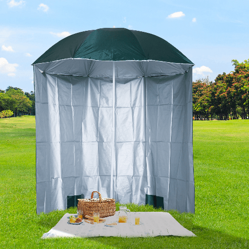 Outsunny-Ombrellone-da-Spiaggia-e-da-Giardino-2x2-m-con-Tenda-in-Poliestere-e-Metallo-Verde-e-Bianco