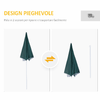 Outsunny-Ombrellone-da-Spiaggia-e-da-Giardino-2x2-m-con-Tenda-in-Poliestere-e-Metallo-Verde-e-Bianco