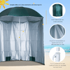 Outsunny-Ombrellone-da-Spiaggia-e-da-Giardino-2x2-m-con-Tenda-in-Poliestere-e-Metallo-Verde-e-Bianco