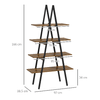HOMCOM-Scaffale-Libreria-4-Livelli-in-Truciolato-e-Acciaio-ad-A